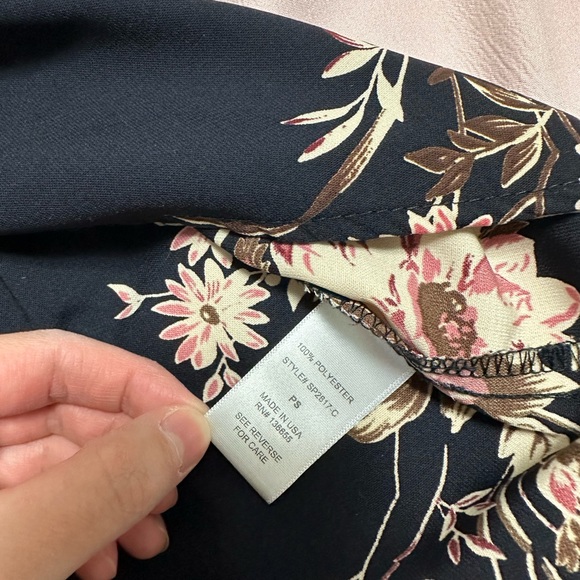 West Kei Navy Floral Faux Wrap Skirt - Picture 9 of 13